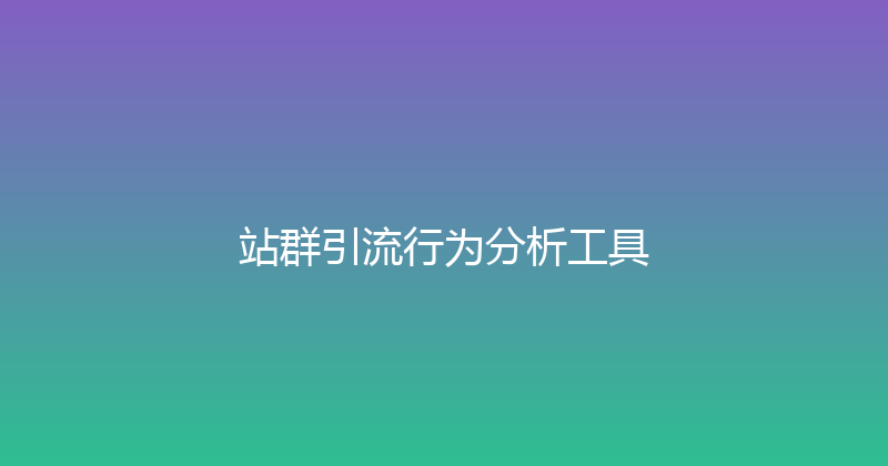 站群引流行为分析工具 封面图